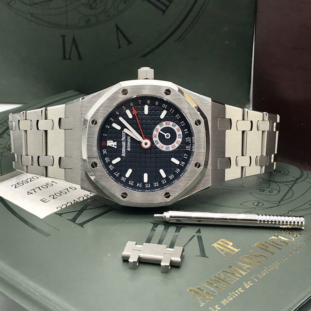AUDEMARS PIGUET ROYAL OAK QUANTIEME ANNUEL REF 25920 BLUE DIAL 36.5MM FULL SET