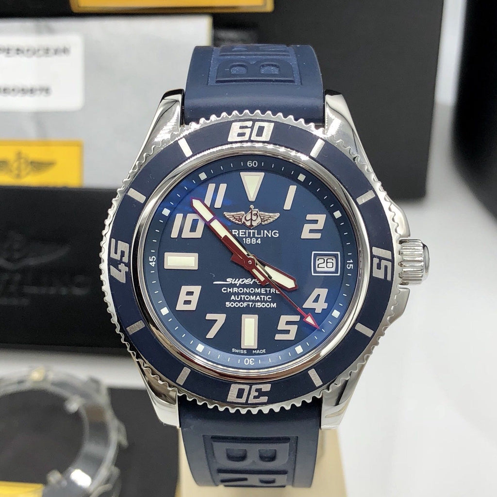 BreItling Super Ocean Blue Limited Edition Mint Condition Box Papers FULL SET