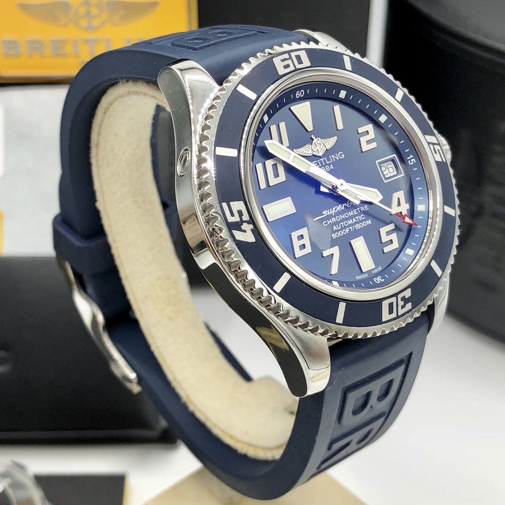 BreItling Super Ocean Blue Limited Edition Mint Condition Box Papers FULL SET