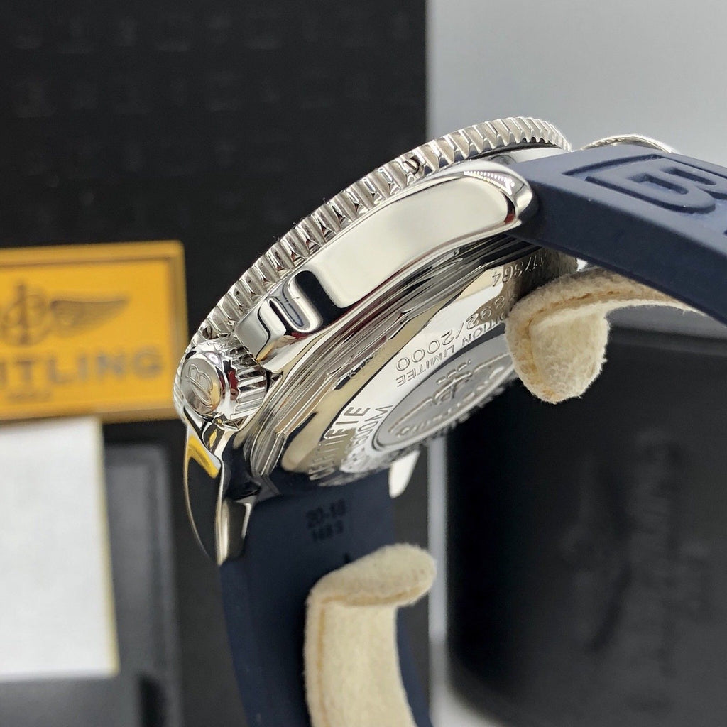 BreItling Super Ocean Blue Limited Edition Mint Condition Box Papers FULL SET