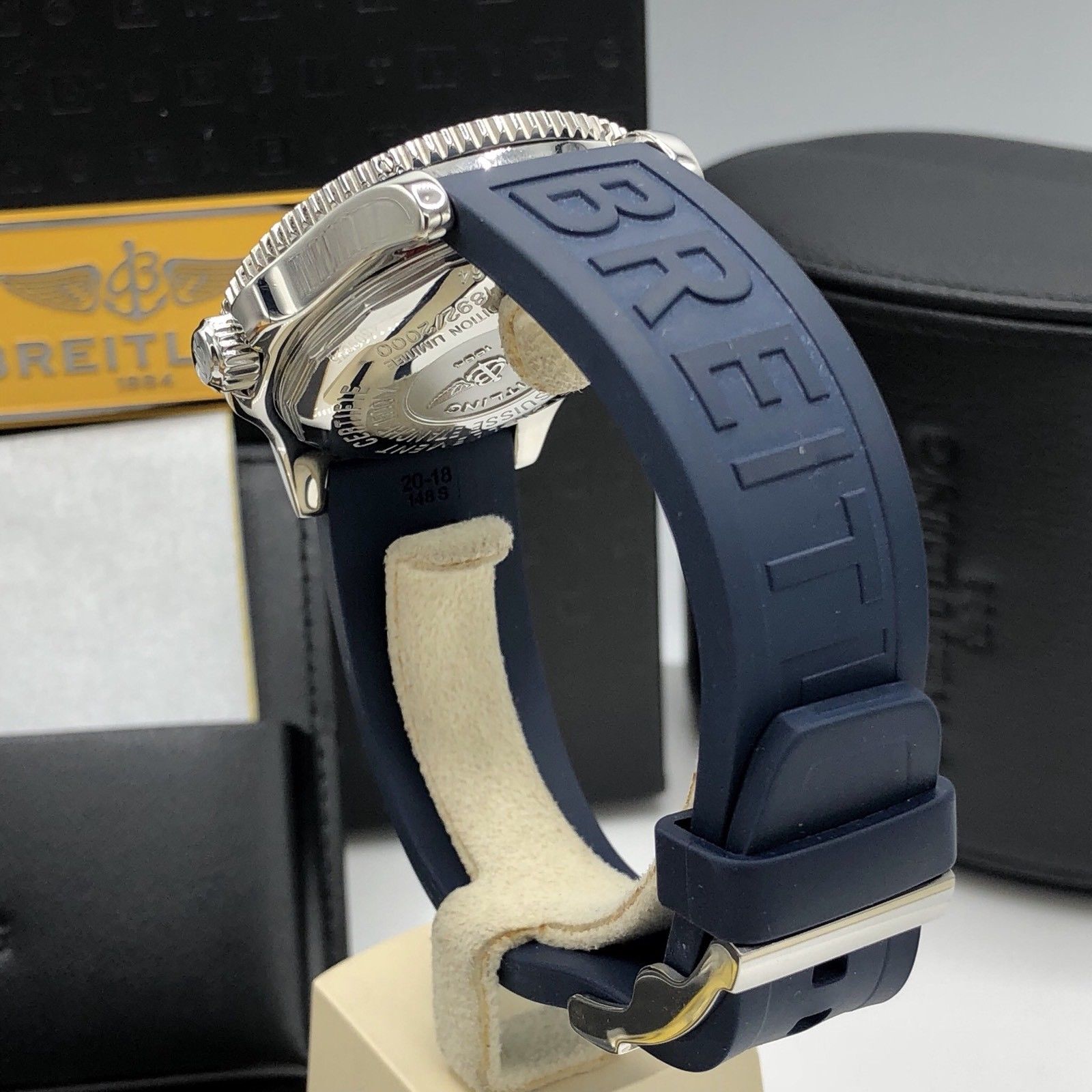 BreItling Super Ocean Blue Limited Edition Mint Condition Box Papers FULL SET
