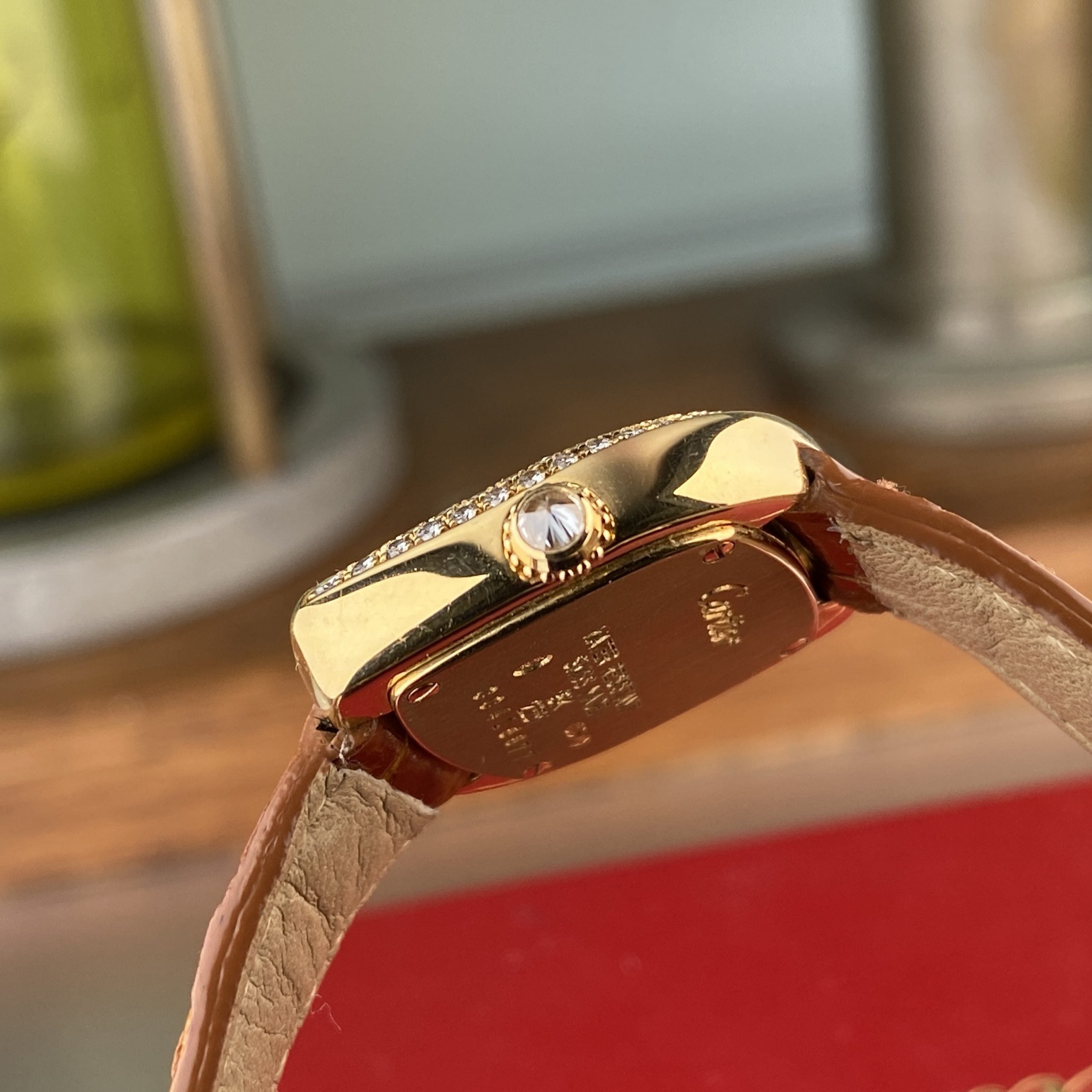 Cartier Navette Ref 2351 Ladies Cocktail Watch 18k Gold with Factory Diamond