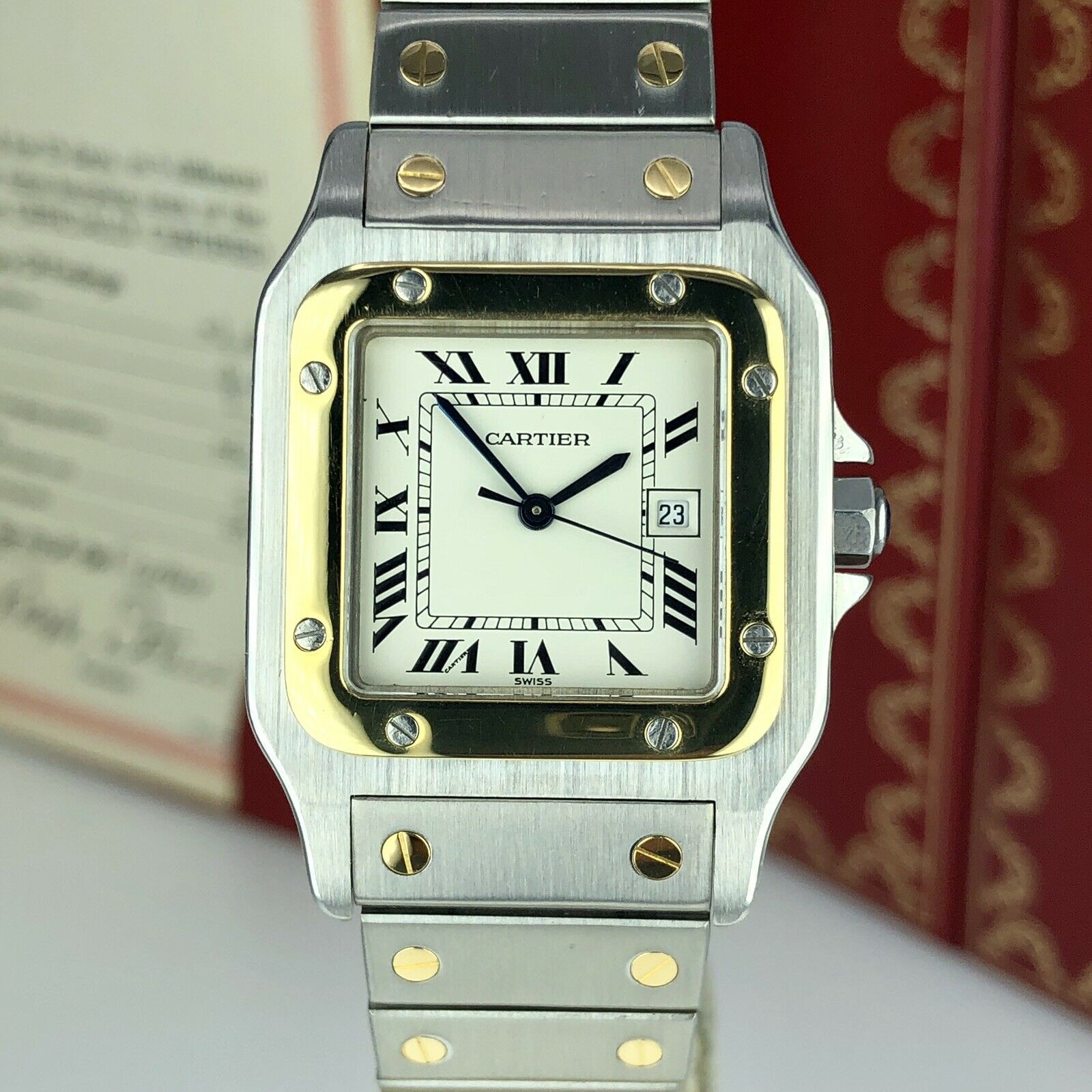 Cartier Santos Gablee Automatic Large Men Size With Box & Papers