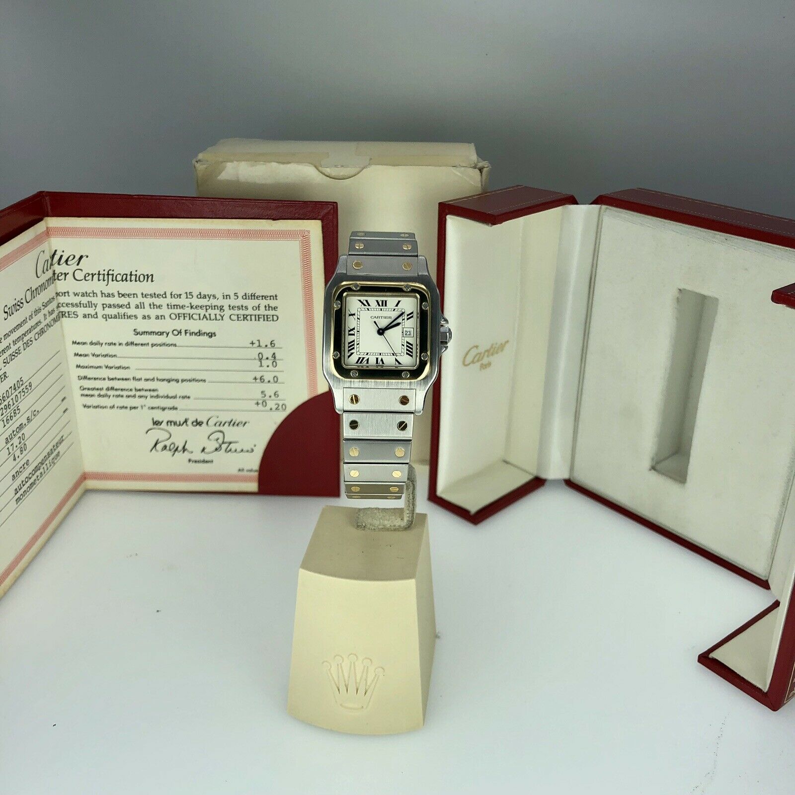 Cartier Santos Gablee Automatic Large Men Size With Box & Papers