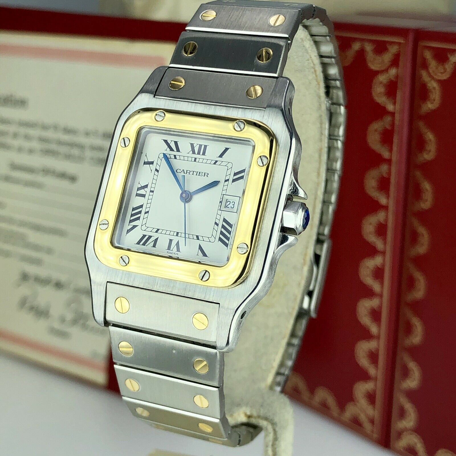 Cartier Santos Gablee Automatic Large Men Size With Box & Papers