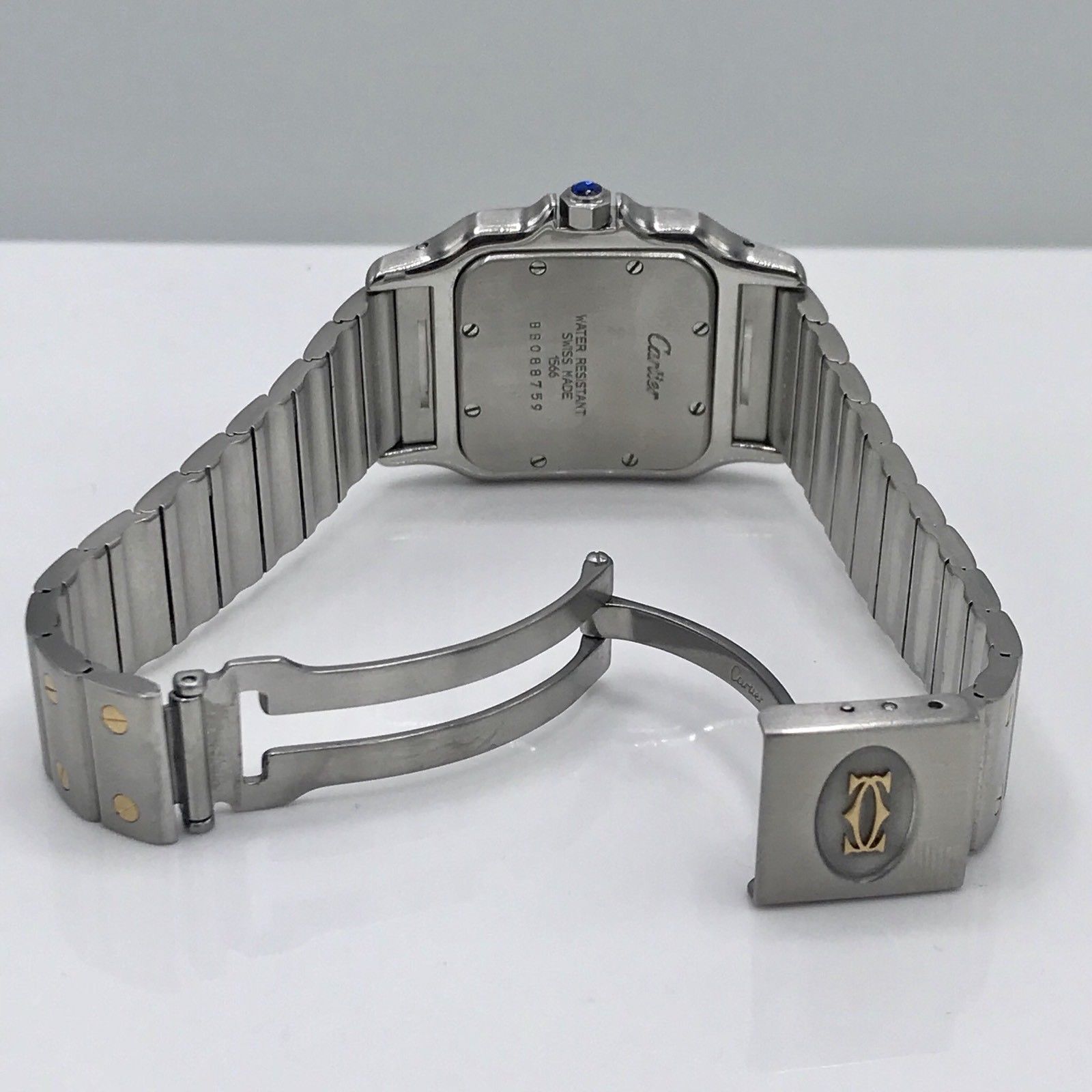 Cartier Santos Solid 18K Gold Bezel With Diamonds bezel Diamond Mint Condition