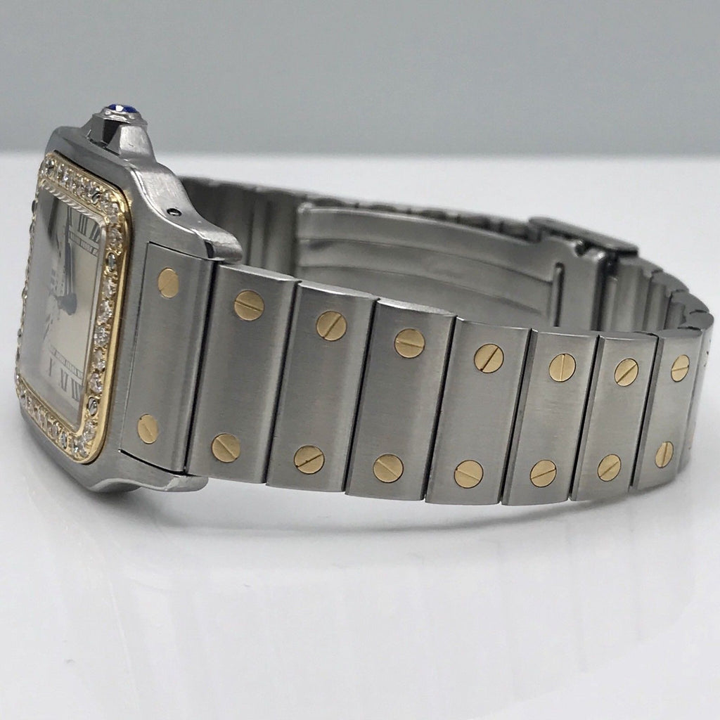 Cartier Santos Solid 18K Gold Bezel With Diamonds bezel Diamond Mint Condition