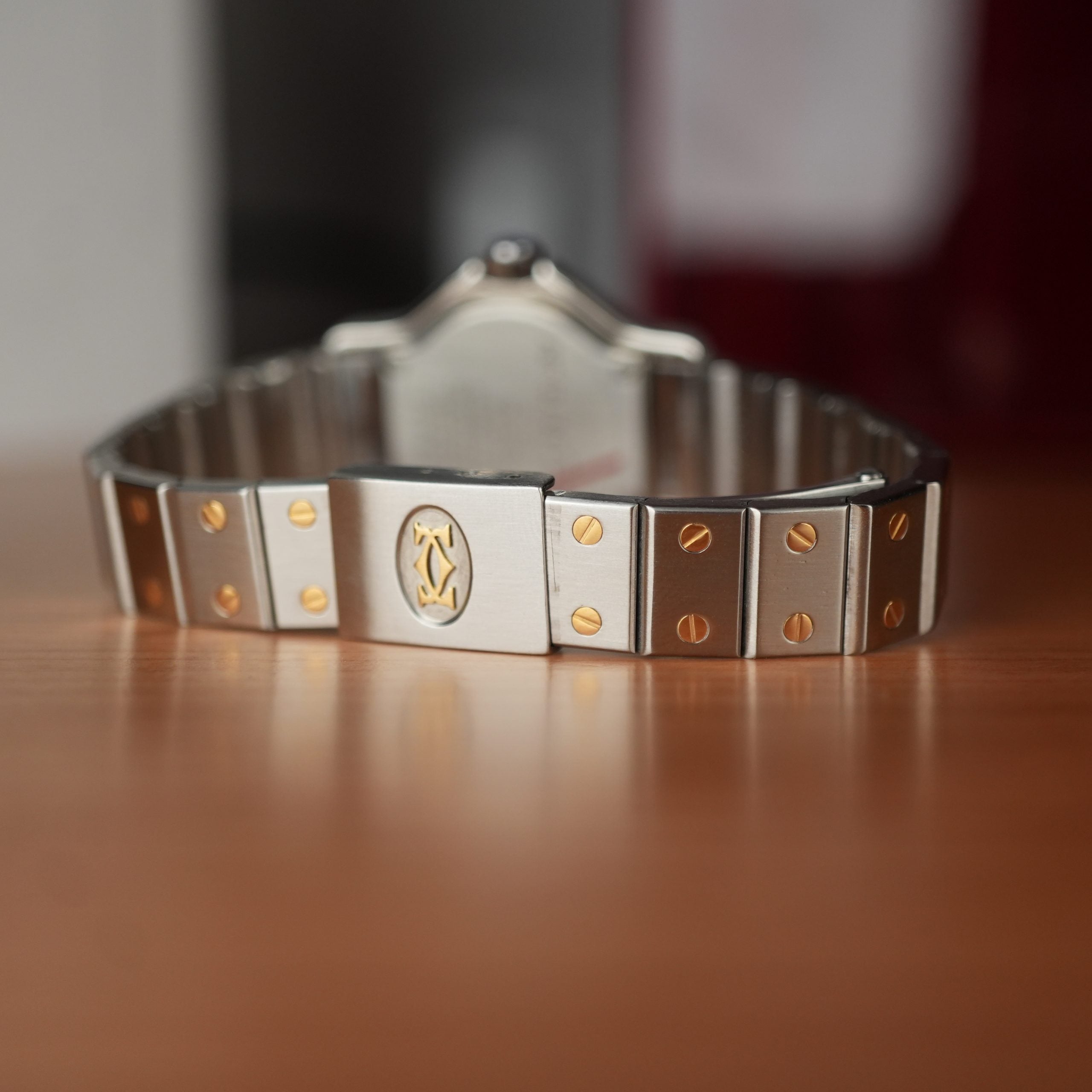 Cartier Santos Octagon Two Tone Ref 187903 Quartz Watch 24mm