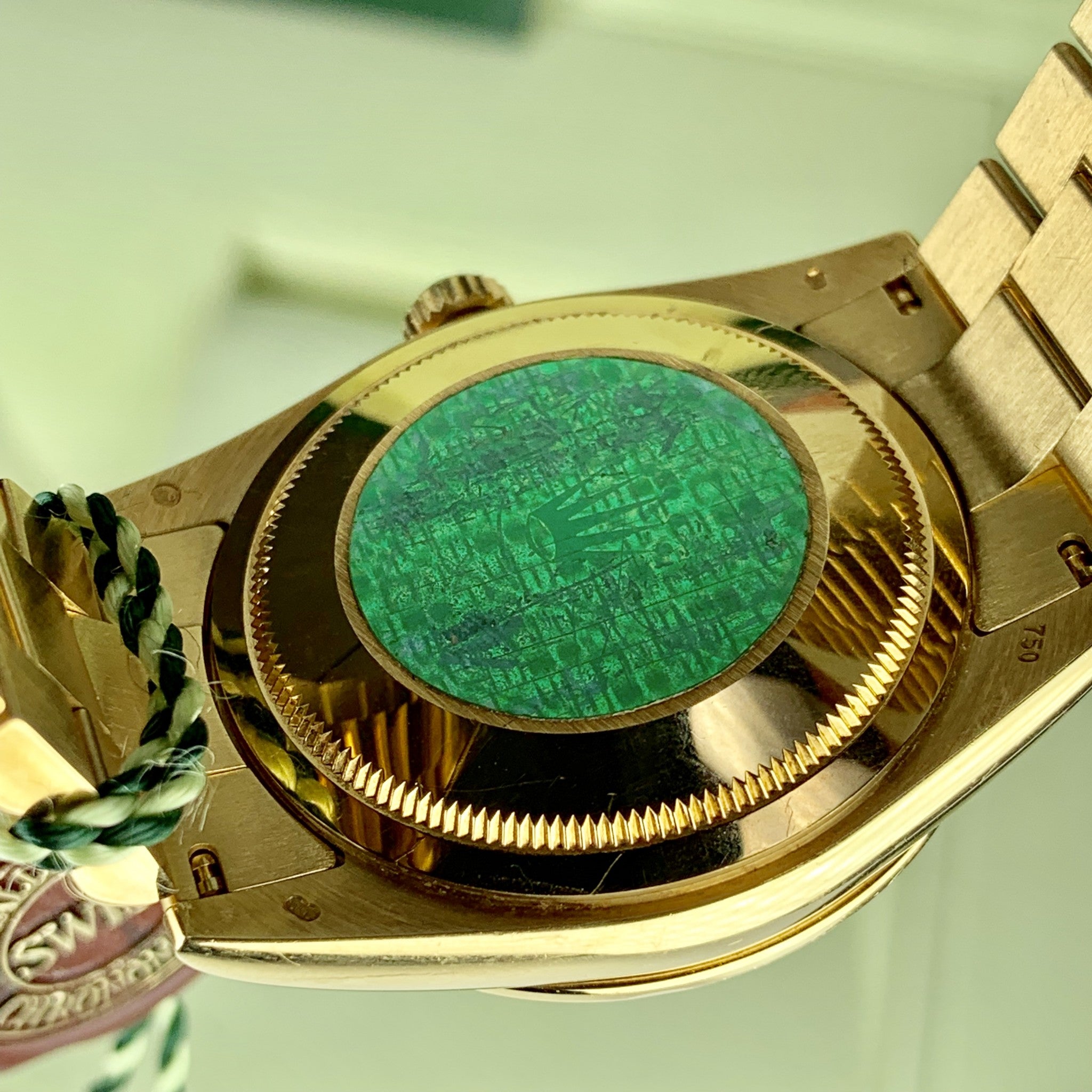 2007 Rolex Day-Date 50th Anniversary 118348 Pave Green Diamond With Box & Card