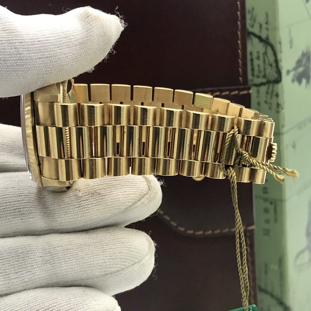 Vintage Rolex Day Date 18038 Solid 18k Gold Blue Diamond Factory Dial Full Set