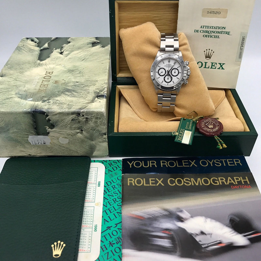 Rolex Daytona 16520 Zenith 4 Line 1989 L2 Serial 225 BEZEL FULL SET Papers