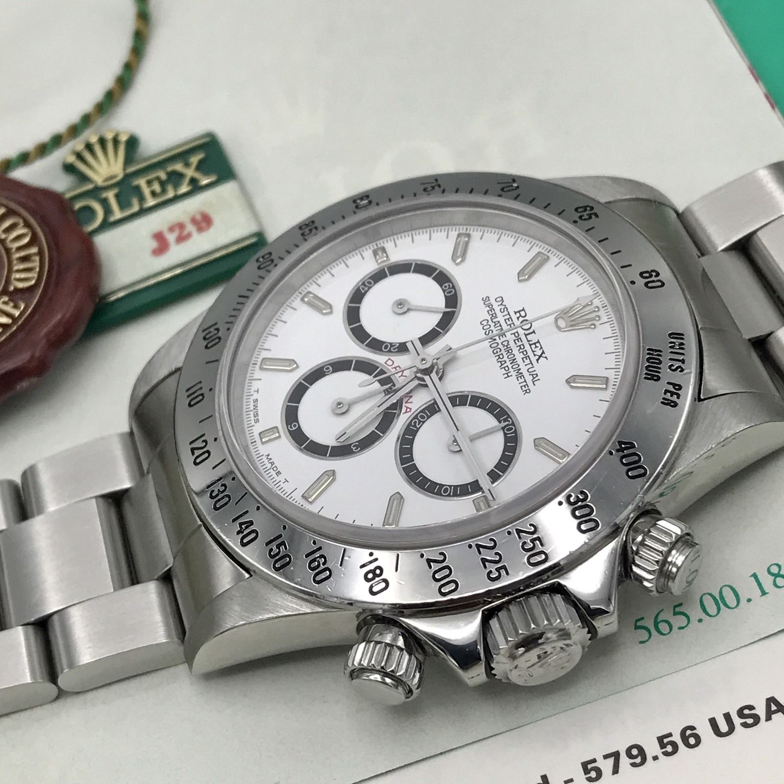 Rolex Daytona 16520 Zenith 4 Line 1989 L2 Serial 225 BEZEL FULL SET Papers
