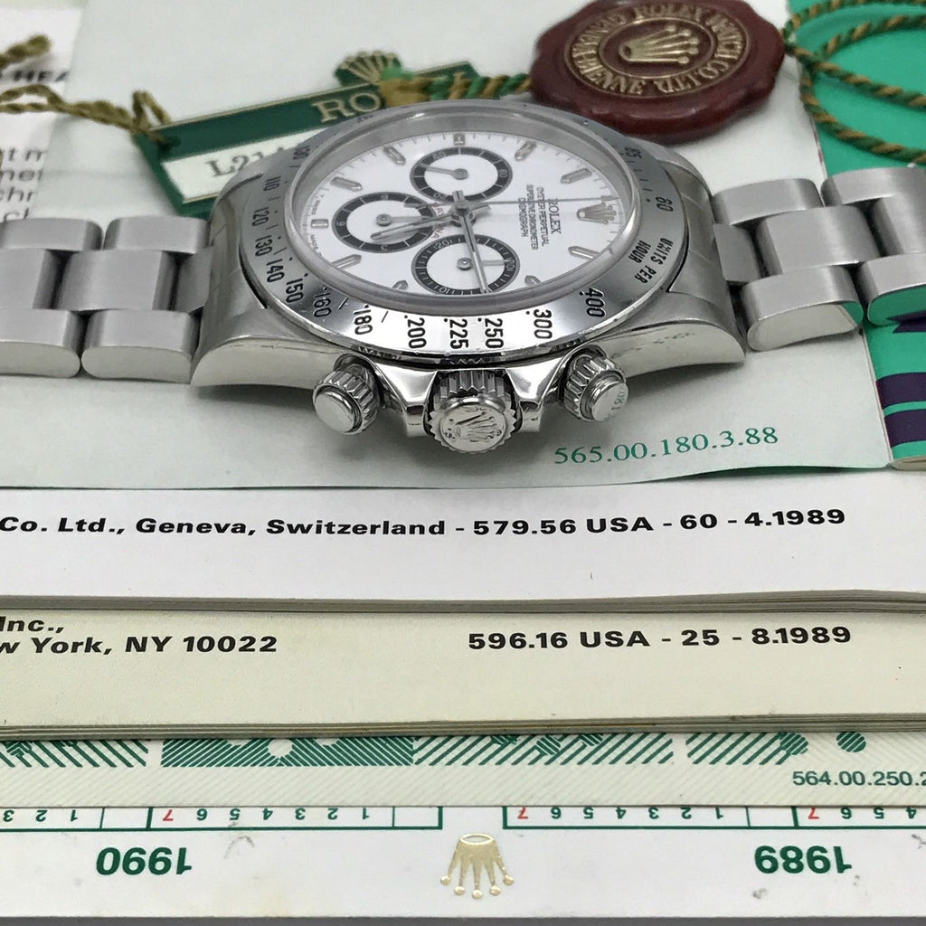 Rolex Daytona 16520 Zenith 4 Line 1989 L2 Serial 225 BEZEL FULL SET Papers