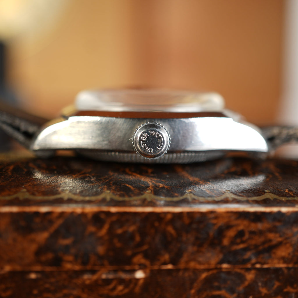 1941 Rolex 3139 Oyster Army Chronometer Black Gilt Dial with Box