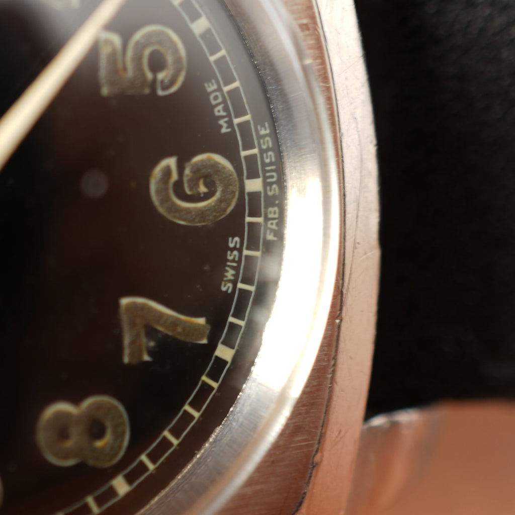 1941 Rolex 3139 Oyster Army Chronometer Black Gilt Dial with Box