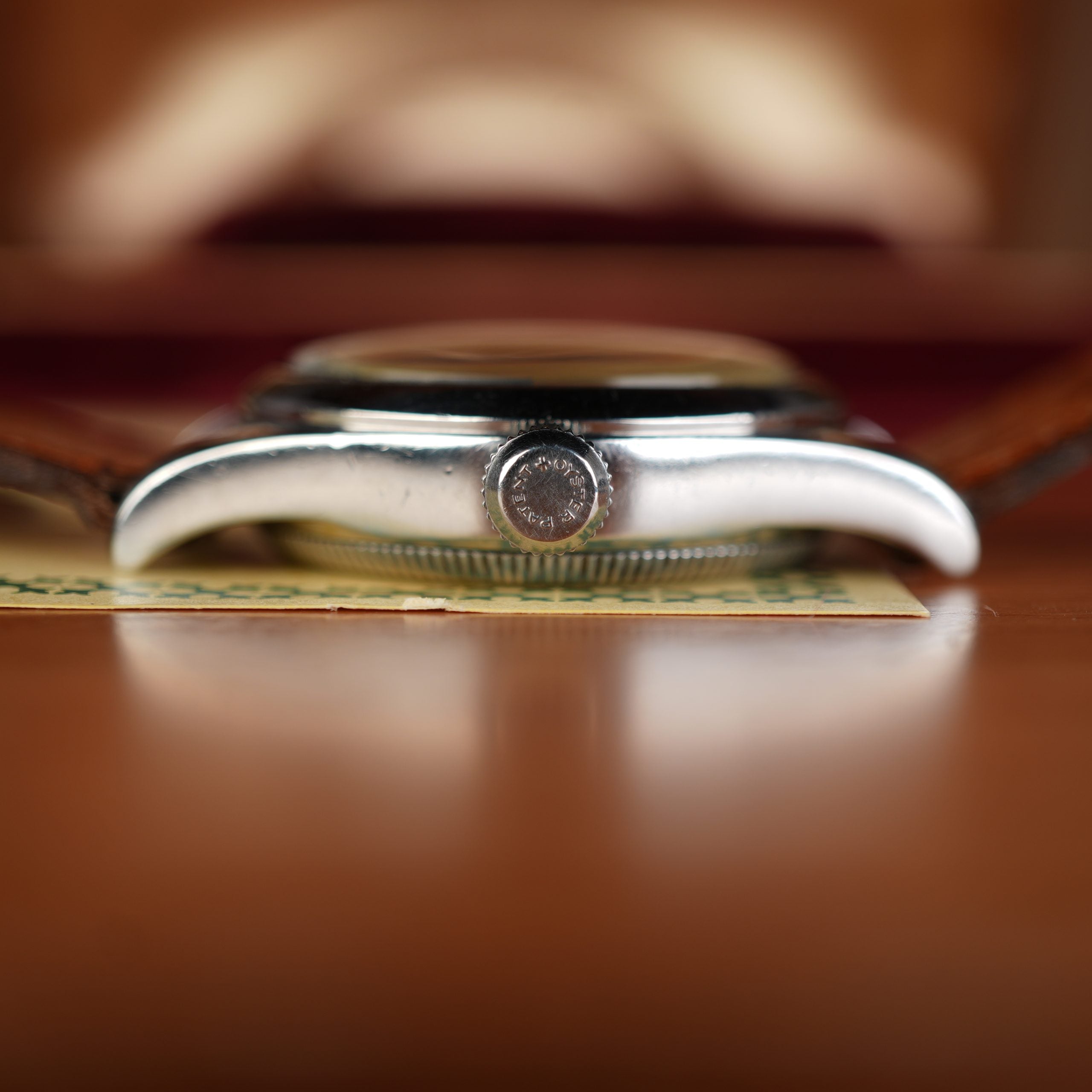 1942 Rolex 3136 Oyster Black Gilt Dial Full Set Box and Papers