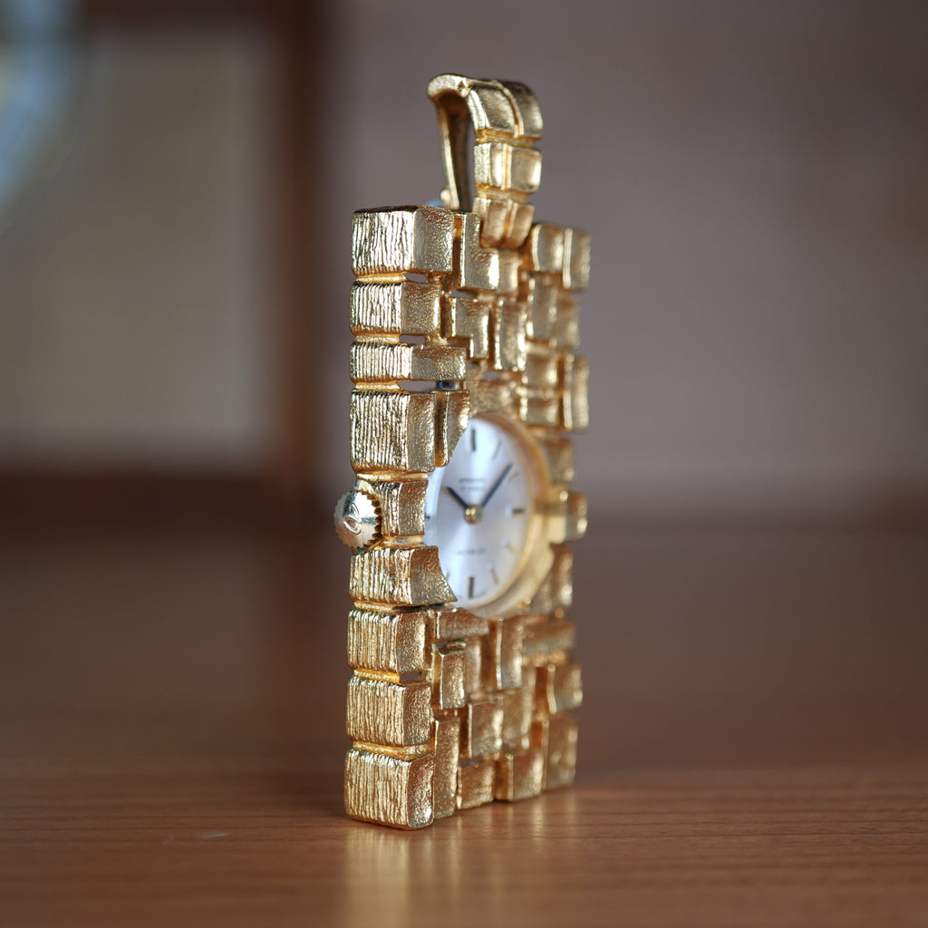 Vintage STREBEL Swiss Pendant Watch Manual Wind Gold Plated Original Dial
