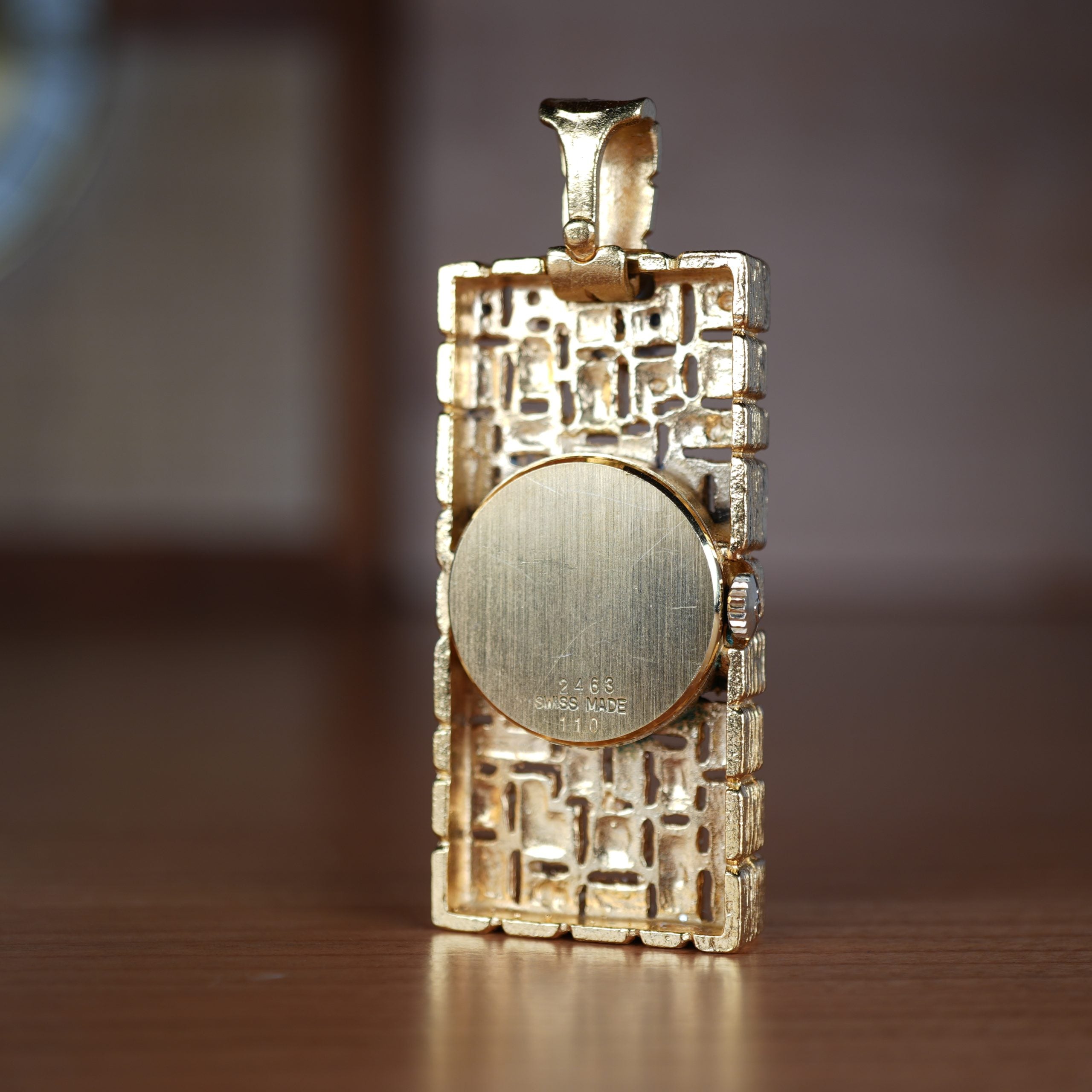 Vintage STREBEL Swiss Pendant Watch Manual Wind Gold Plated Original Dial
