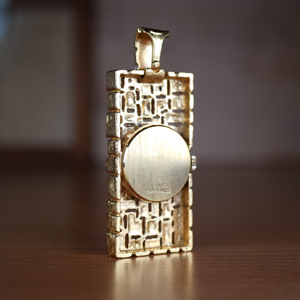 Vintage STREBEL Swiss Pendant Watch Manual Wind Gold Plated Original Dial