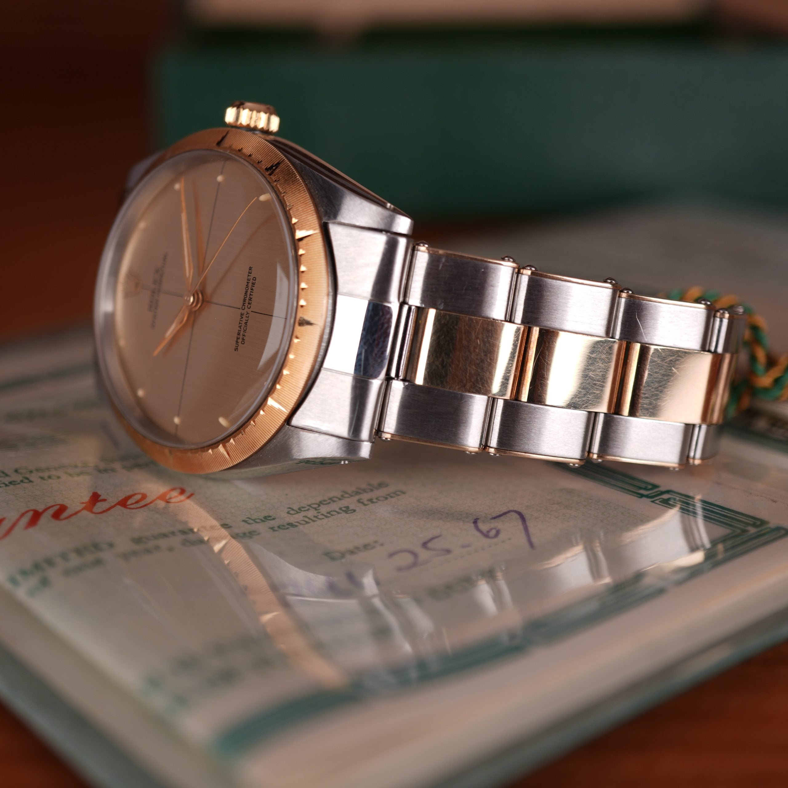 1967 Rolex Oyster Perpetual 1008 Zephyr Dial New Old Stock Condition Complete Full Set Original Receipt