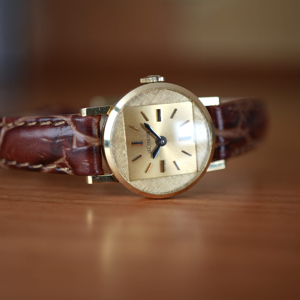 1960’s Jaeger-LeCoultre 642 Ladies 14K Gold Mid-Century Dress Watch Original Dial Freshly Serviced