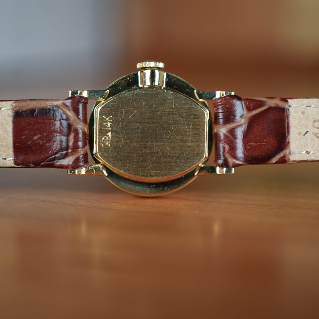 1960’s Jaeger-LeCoultre 642 Ladies 14K Gold Mid-Century Dress Watch Original Dial Freshly Serviced