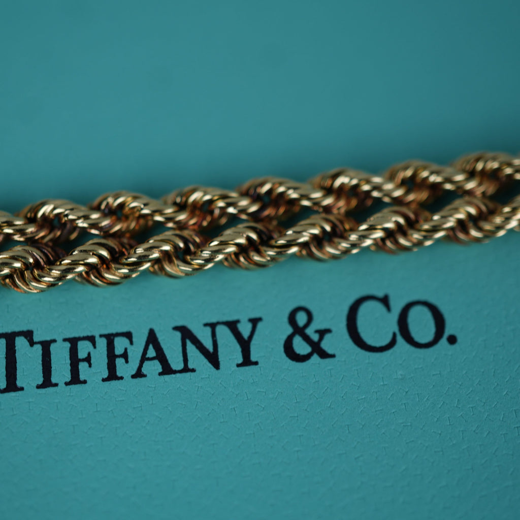 Tiffany & Co. 14k Solid Gold Ladies Watch Oval Roman Dial Mesh Bracelet