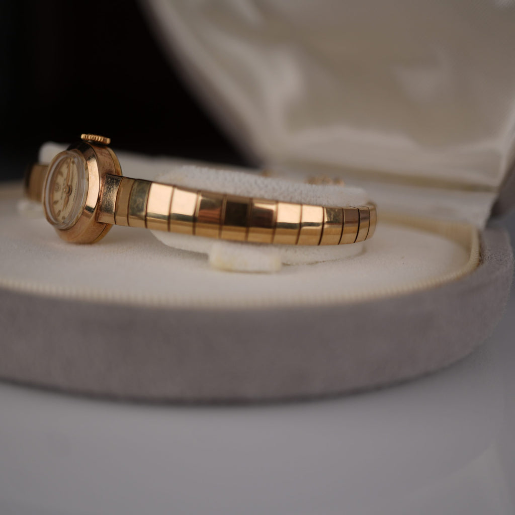 1960’s Rolex Precision Ladies Solid Gold Bracelet Watch with Original Box