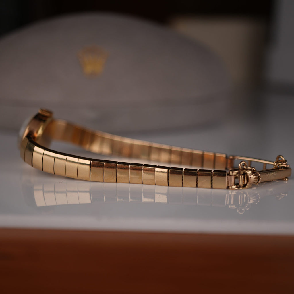 1960’s Rolex Precision Ladies Solid Gold Bracelet Watch with Original Box