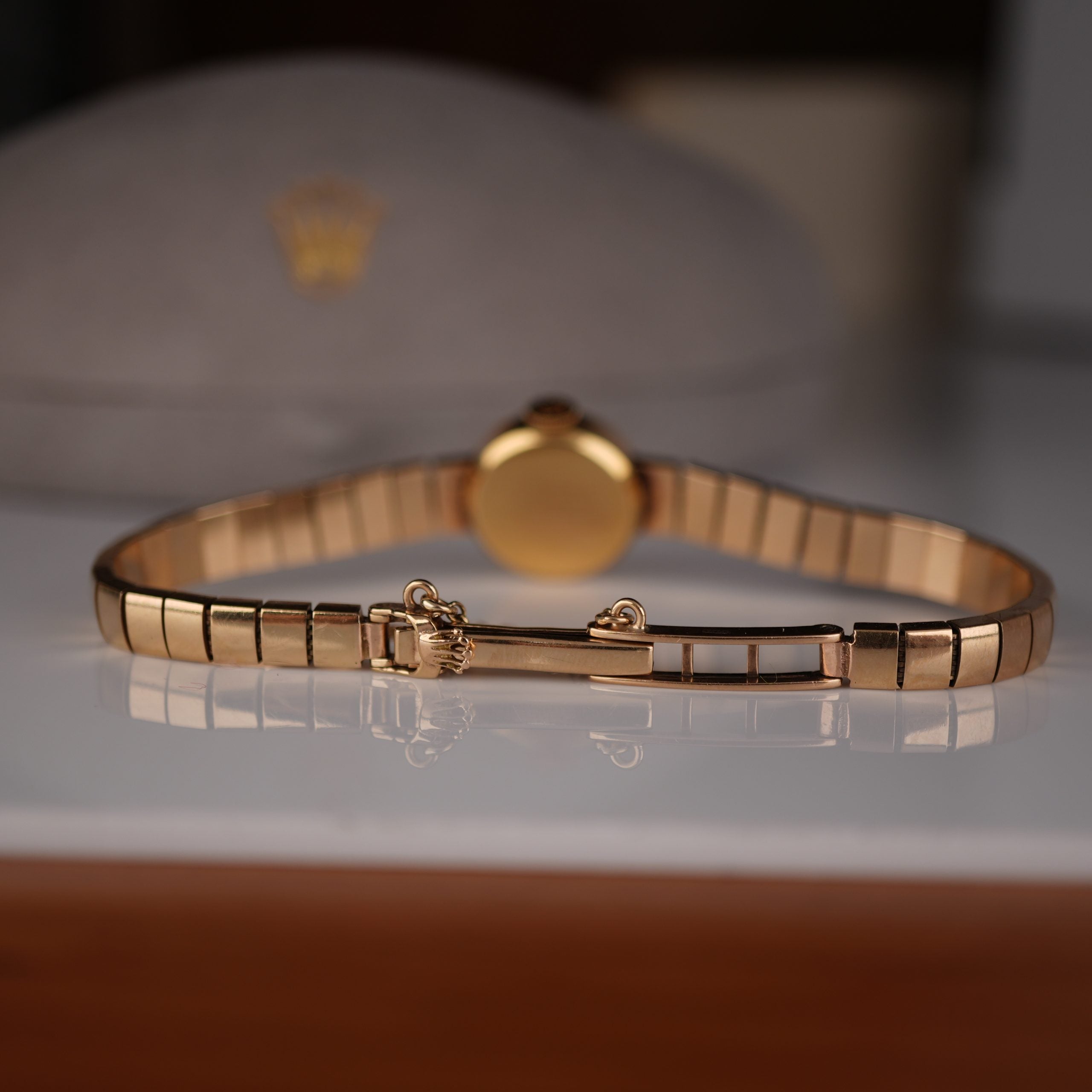 1960’s Rolex Precision Ladies Solid Gold Bracelet Watch with Original Box