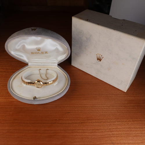 1960’s Rolex Precision Ladies Solid Gold Bracelet Watch with Original Box