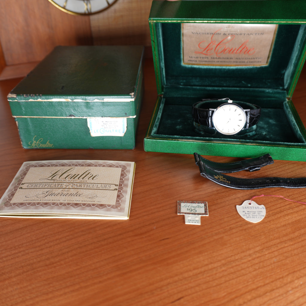 1961 LeCoultre Master Mariner Automatic Complete Set Box and Papers Unpolished