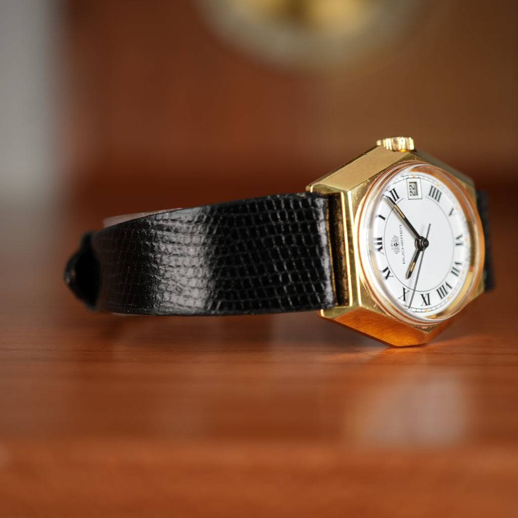 1970’s Bucherer Ladies Watch Manual Date Gold Unique Hexagonal Case