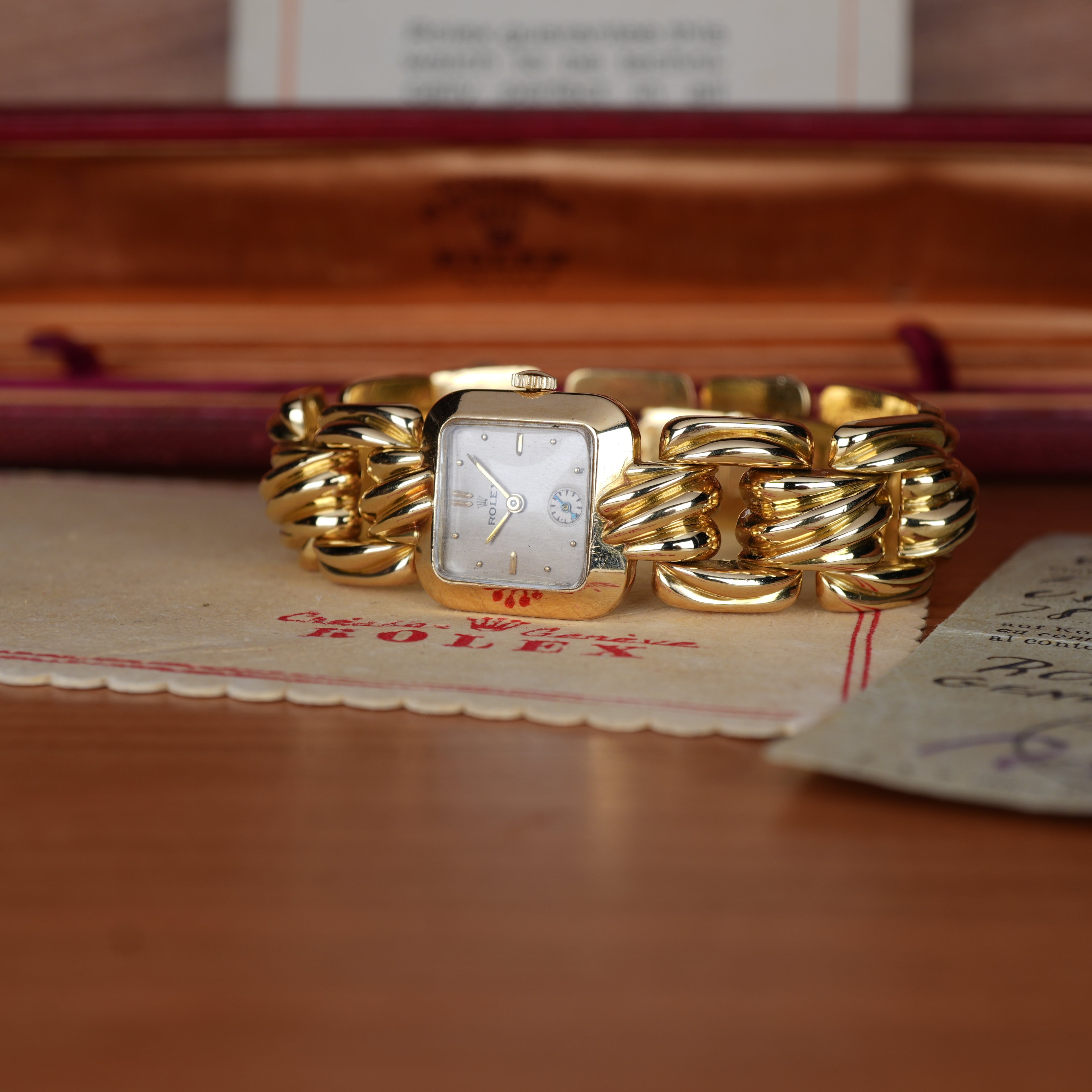 1946 Rolex “Golden Cascade” Exceptional 18k Ladies Cocktail Watch with Original Box,Papers & Receipt