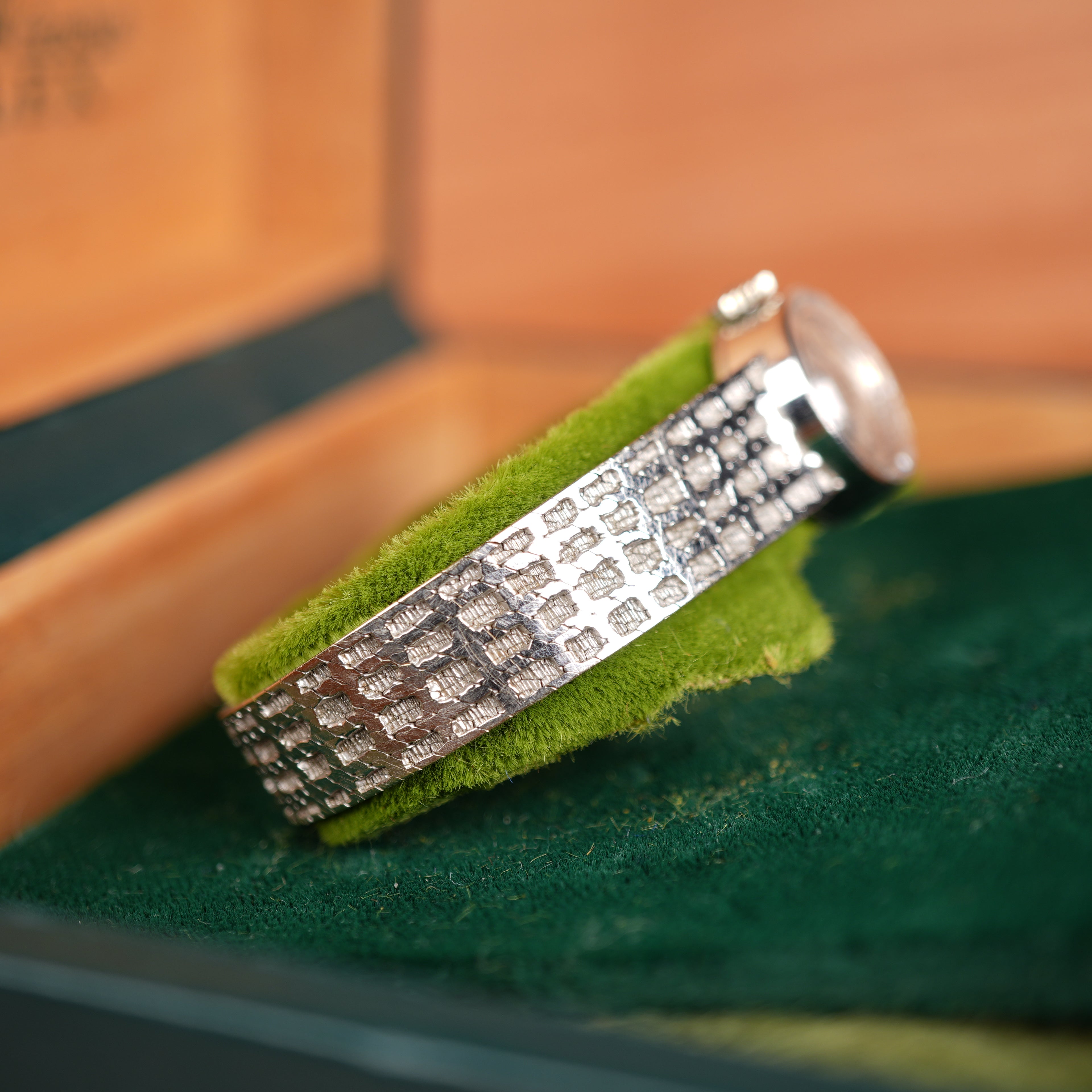 1965 Rolex Orchid 18K White Gold Cocktail Watch with Integrated Solid Rope Bracelet with Box