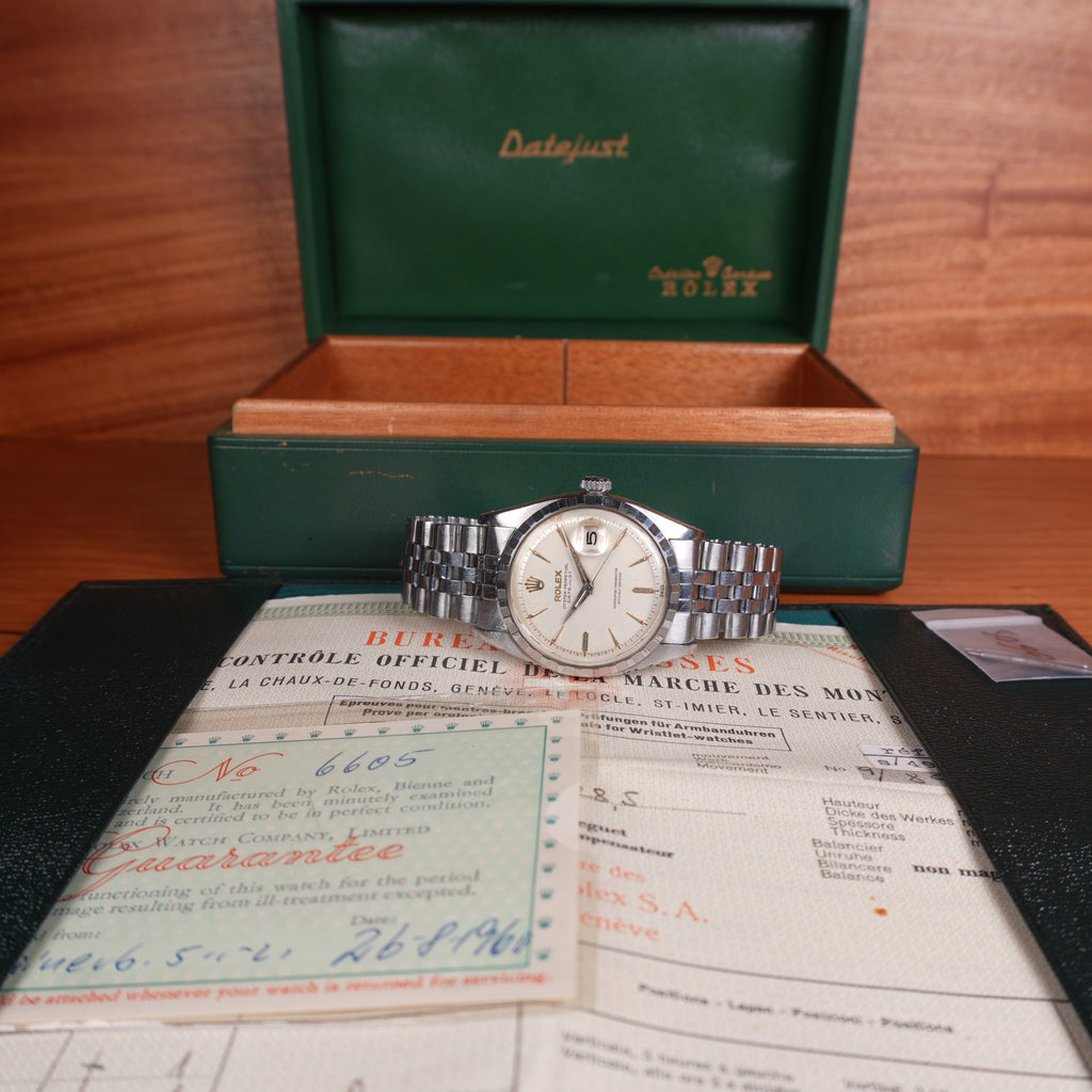 1960 Rolex Datejust 6605 Unpolished Exceptional and Remarkably Complete Collector's Set