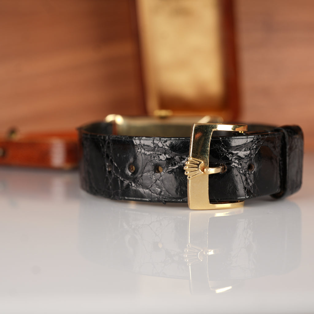 1934 Rolex Prince Ref. 2356 in 9K Gold Bucherer Retailed, Ultra-Rare Black Dial, Original Box