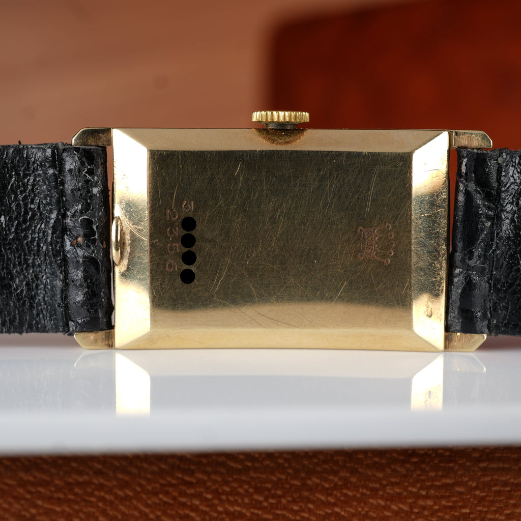1934 Rolex Prince Ref. 2356 in 9K Gold Bucherer Retailed, Ultra-Rare Black Dial, Original Box