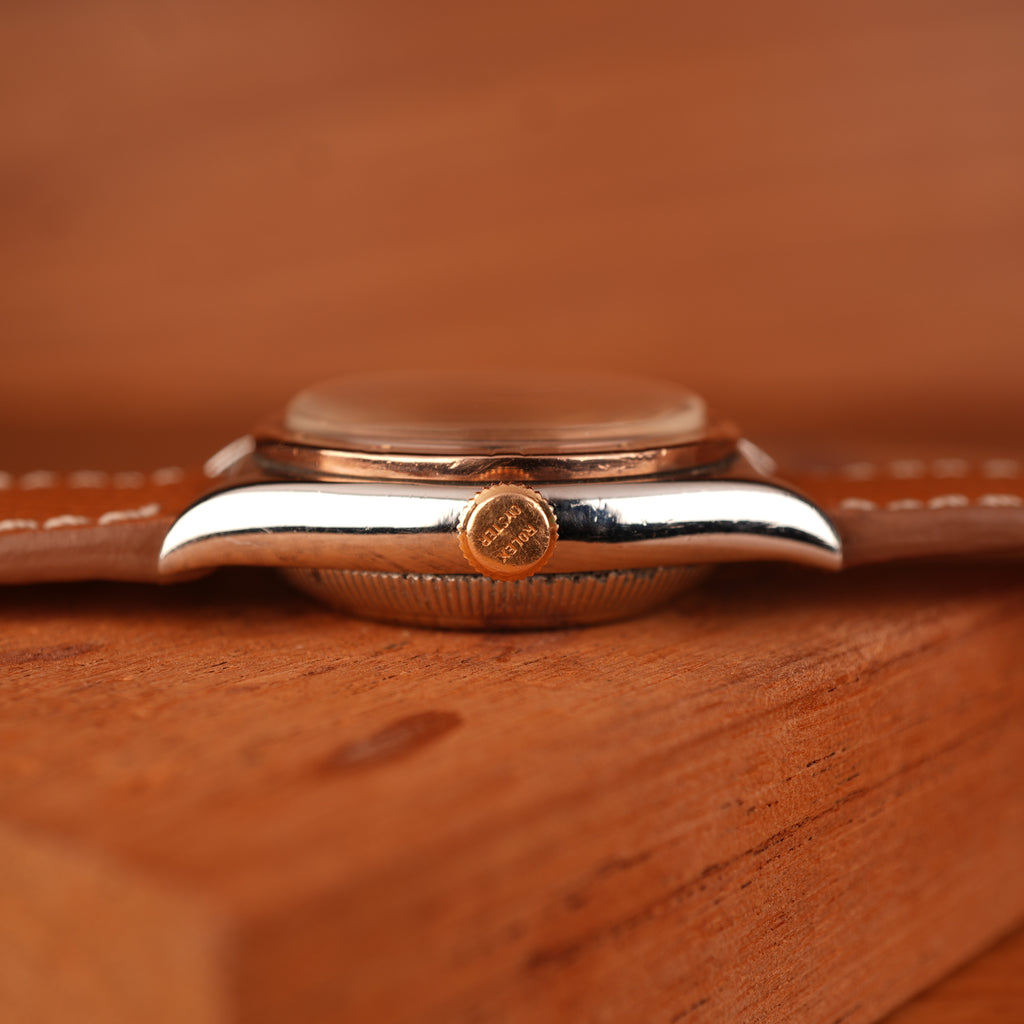 1939 Rolex Bubbleback 3372 Stainless Steel & Rose Gold with Salmon Dial