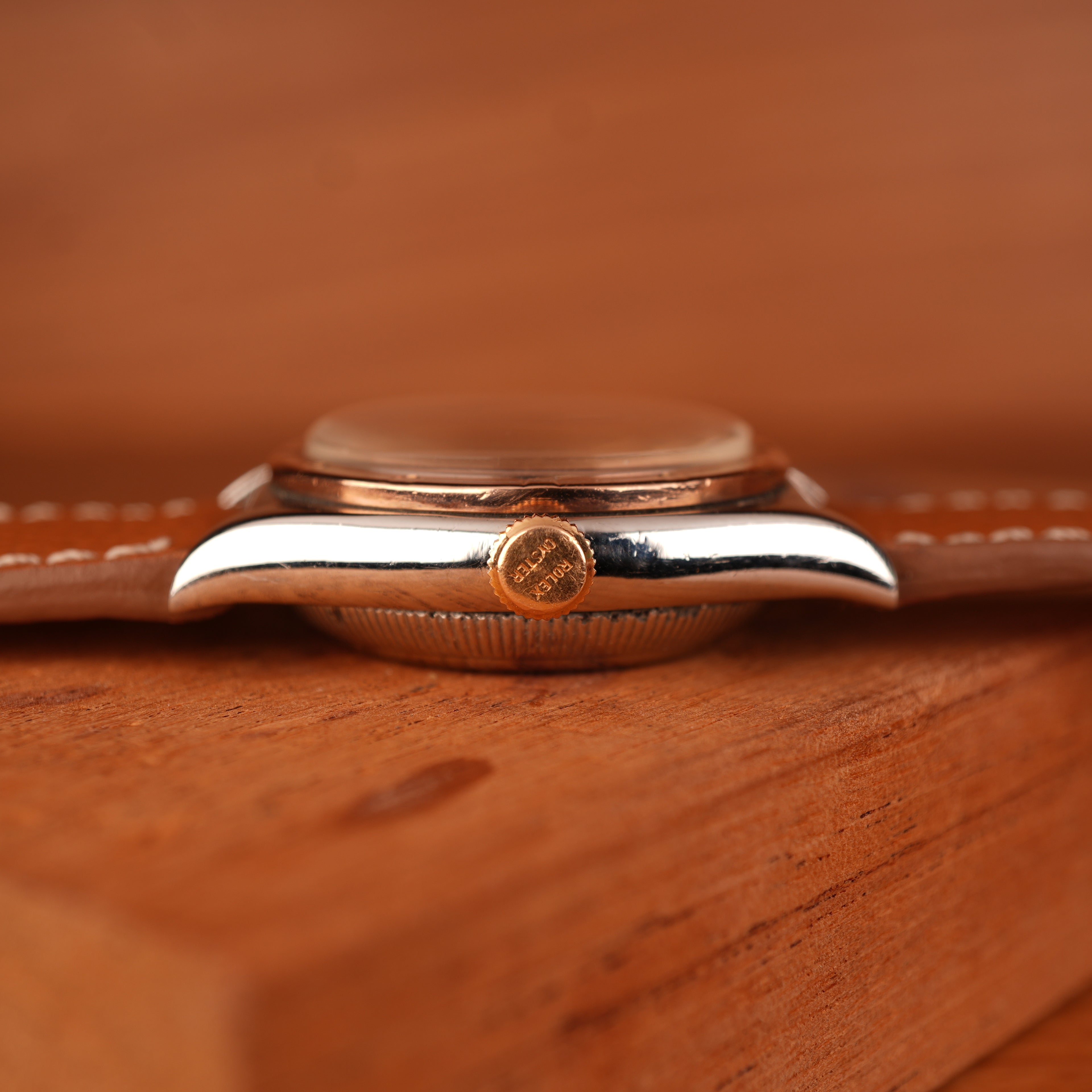 1939 Rolex Bubbleback 3372 Stainless Steel & Rose Gold with Salmon Dial