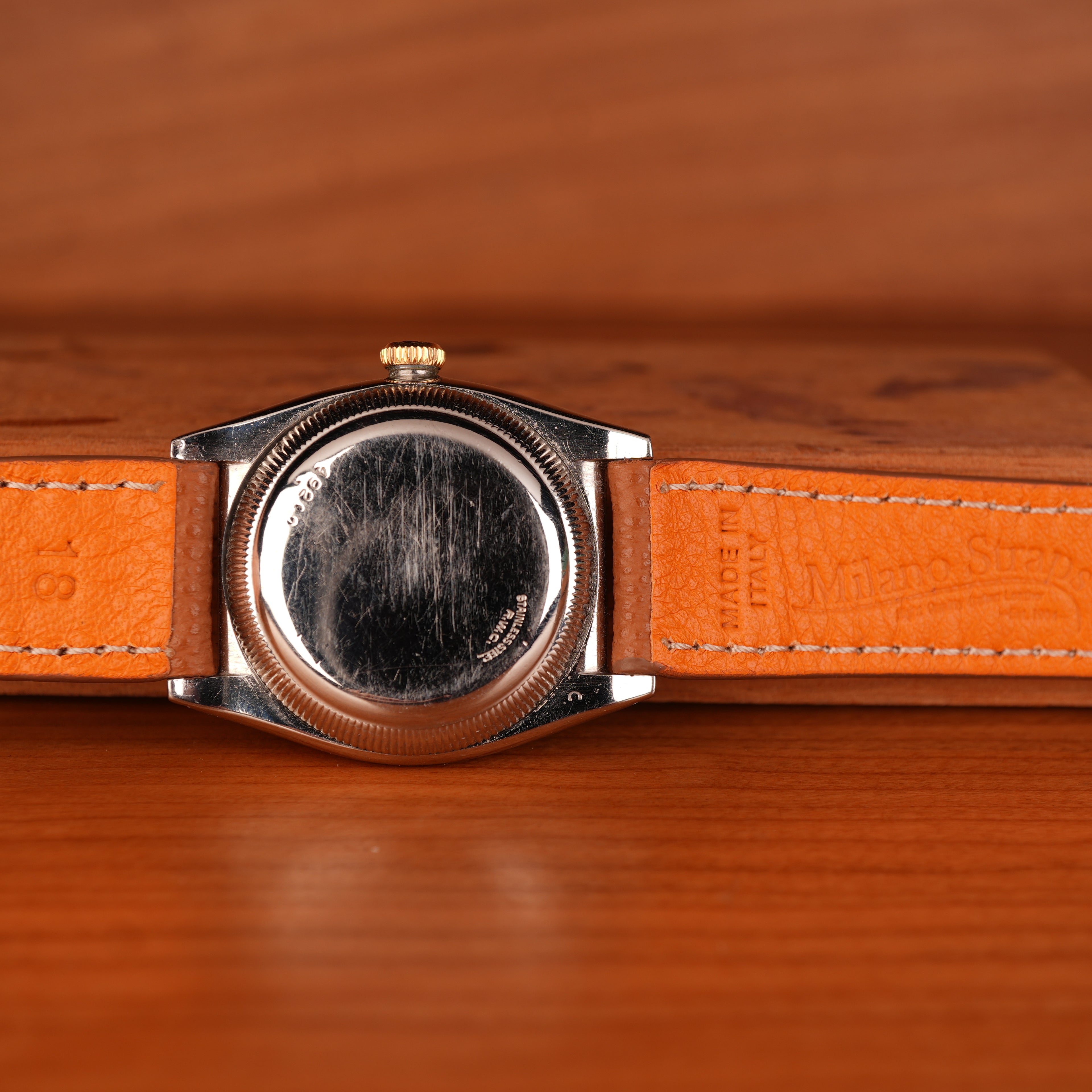 1939 Rolex Bubbleback 3372 Stainless Steel & Rose Gold with Salmon Dial
