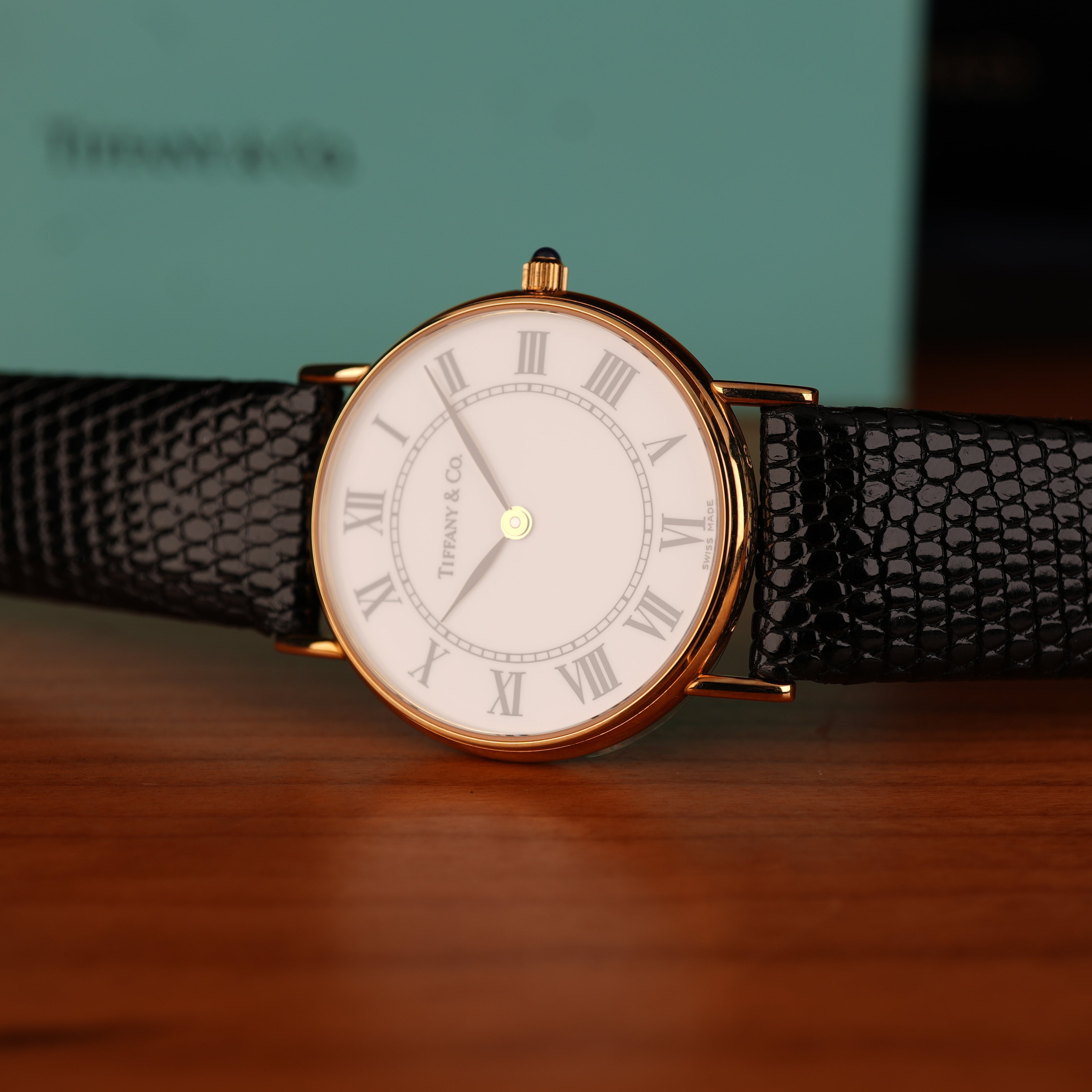 1980's New Old Stock Tiffany & Co. 14K Gold Quartz Men Watch Limited Corporate Presentation Piece