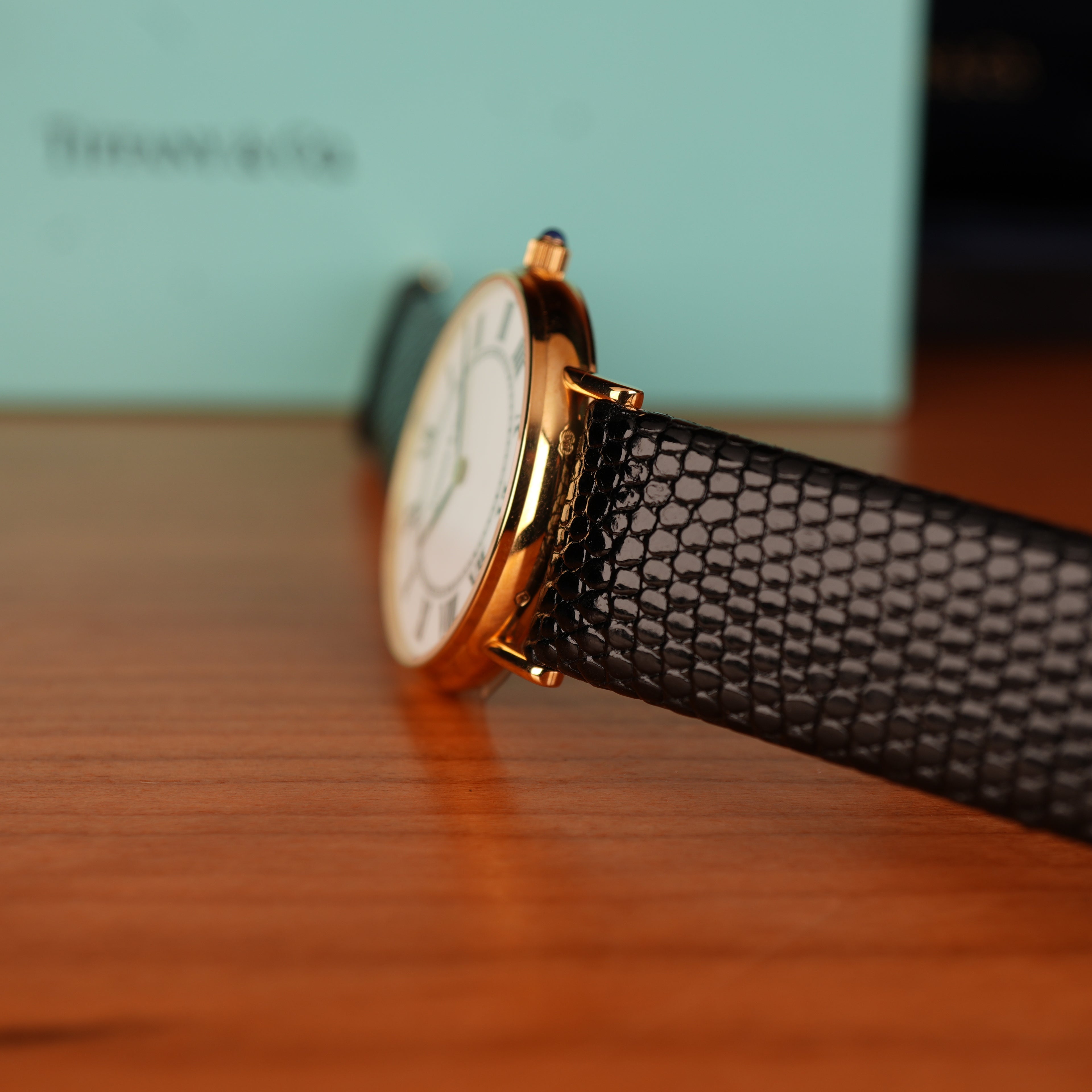 1980's New Old Stock Tiffany & Co. 14K Gold Quartz Men Watch Limited Corporate Presentation Piece
