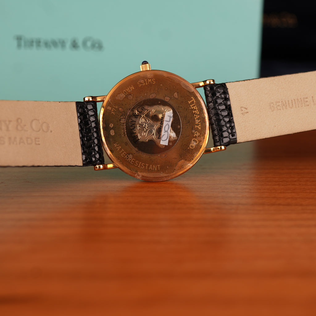 1980's New Old Stock Tiffany & Co. 14K Gold Quartz Men Watch Limited Corporate Presentation Piece