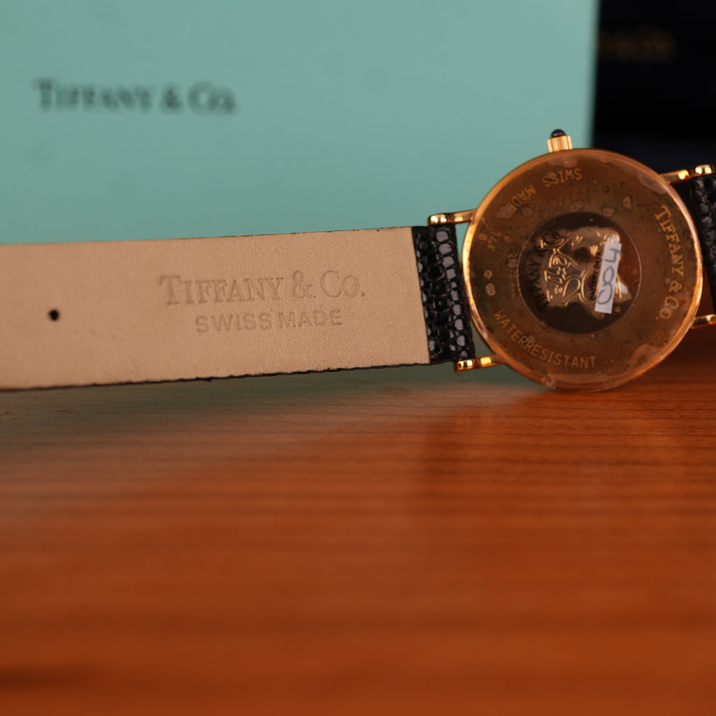 1980's New Old Stock Tiffany & Co. 14K Gold Quartz Men Watch Limited Corporate Presentation Piece