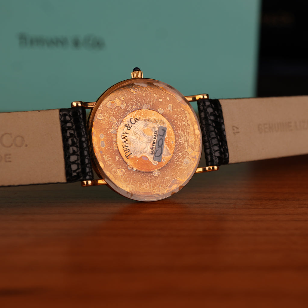 1980's New Old Stock Tiffany & Co. 14K Gold Quartz Men Watch Limited Corporate Presentation Piece