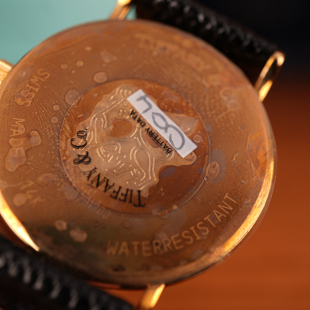 1980's New Old Stock Tiffany & Co. 14K Gold Quartz Men Watch Limited Corporate Presentation Piece