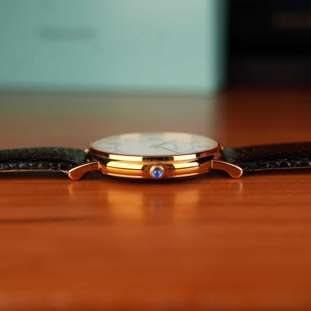 1980's New Old Stock Tiffany & Co. 14K Gold Quartz Men Watch Limited Corporate Presentation Piece