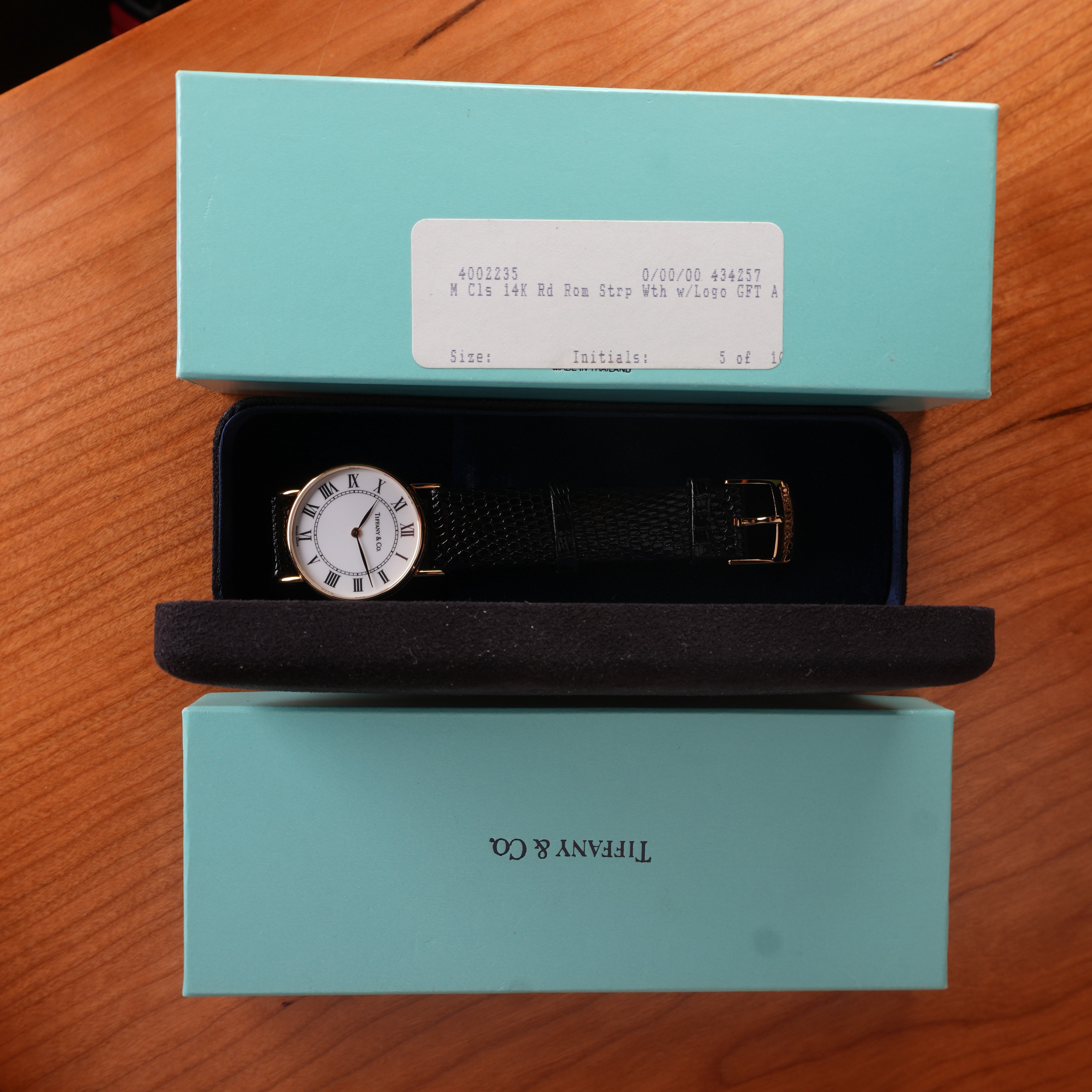 1980's New Old Stock Tiffany & Co. 14K Gold Quartz Men Watch Limited Corporate Presentation Piece
