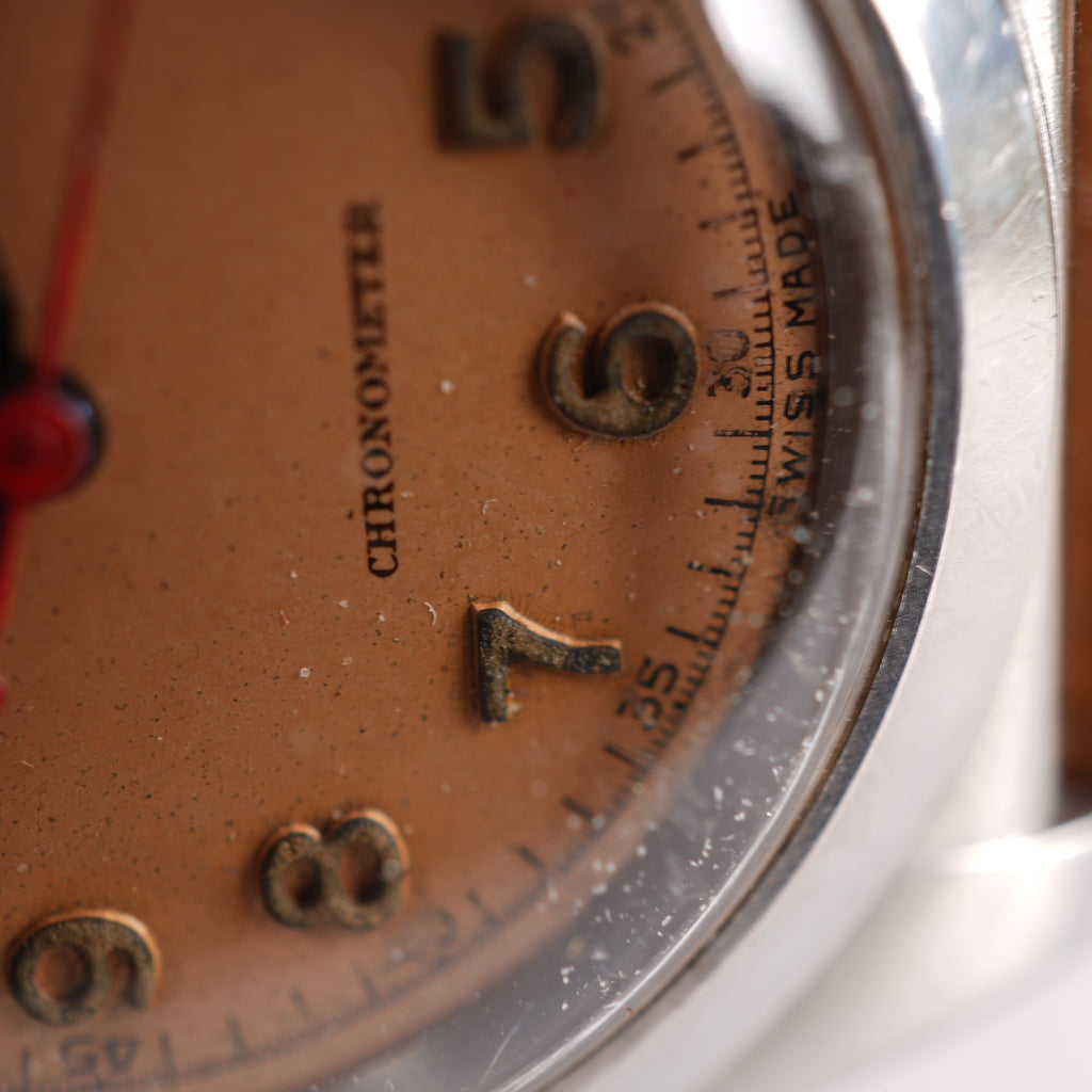 1942 Rolex 3134 Bubbleback Oyster Perpetual Unpolished with Rare Salmon Dial